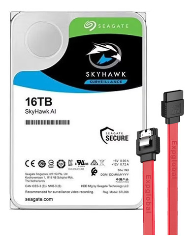 16tb Disco Duro Interno Seagate Skyhawk3.5 7200