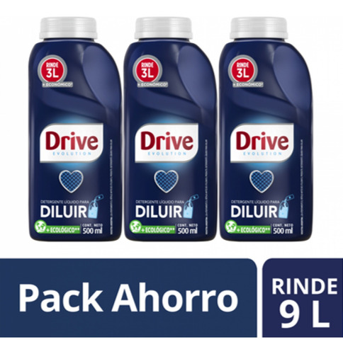 Pack Detergente Líquido Para Diluir 3 Botellas 500ml