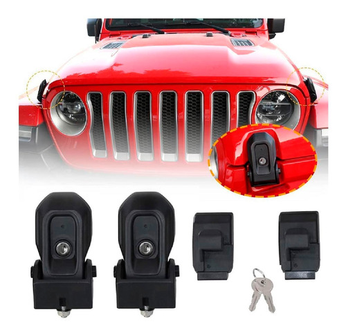 Par Candado Cofre Jeep Wrangler Jl Laterales Llaves Seguros