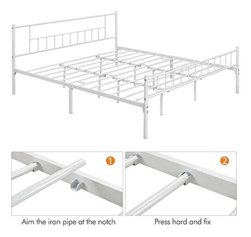 Base De Cama Yaheetech King Size Blanca