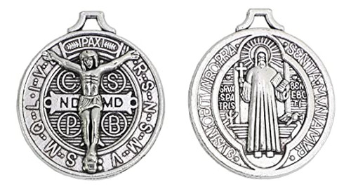 Medallón Benedictino Redondo De San Benito De 1,2 Pulgadas, 