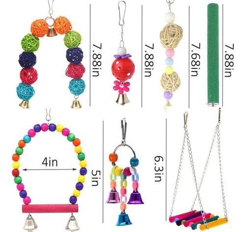 Juego De Juguetes Para Pájaros, Accesorios Para Jaulas Para