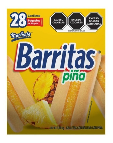 Barritas Piña Marinela® Con 28 Pzas De 55 G