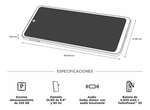 Imagen 8 de 8 de Celular Motorola Xt2221-2 G52 6 Gb Ram 256 Gb Color Blanco
