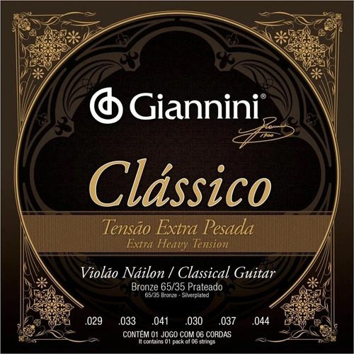 Encordoamento Giannini Genwxpa .029 Para Violão Nylon