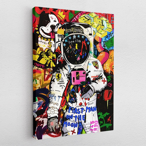 Cuadro Moderno En Tela Canvas Astronauta Art 50x70 Cms 