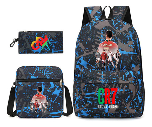 Cristiano Ronald 7 Print Conjunto De Mochila De Estudante De 3 Peçasback To School
