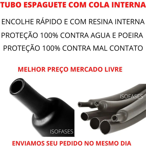 Tubo Termo Contrátil 9mm Com Cola Interna X 5 Metros C/ Nf