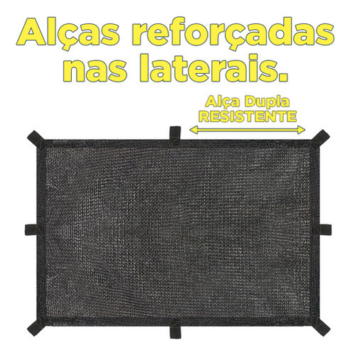 Tela Sombreamento Toldo Sombrite 80% 4x4 Bainha Alças Fortes