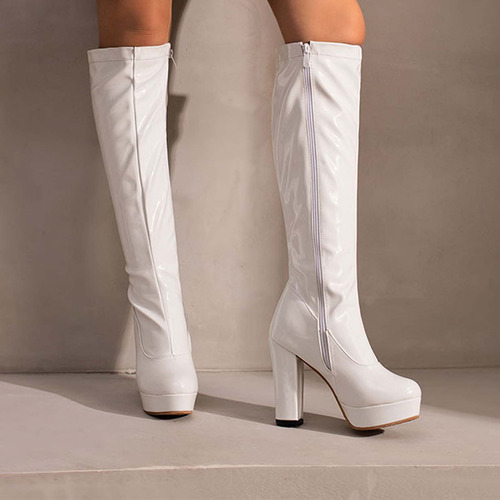 Botas De Tacón Alto Hasta La Rodilla De Moda Para Mujer Mult