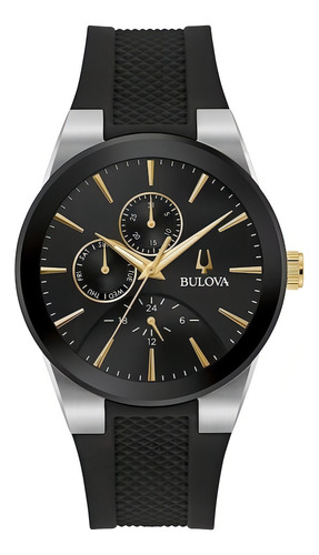 Reloj de pulsera Bulova Futuro Millennia 98c146 Original para hombre, color negro/rojo, color de fondo negro