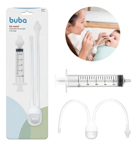 Buba Kit Aspirador Nasal De Sucção E Seringa