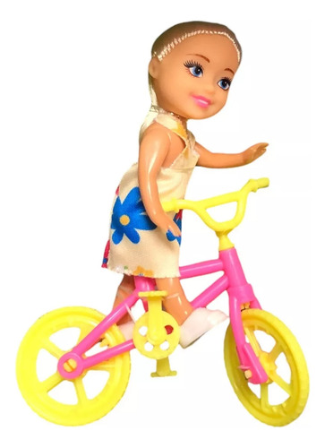 Muñeca Tiny Con Bicicleta Y Accesorios