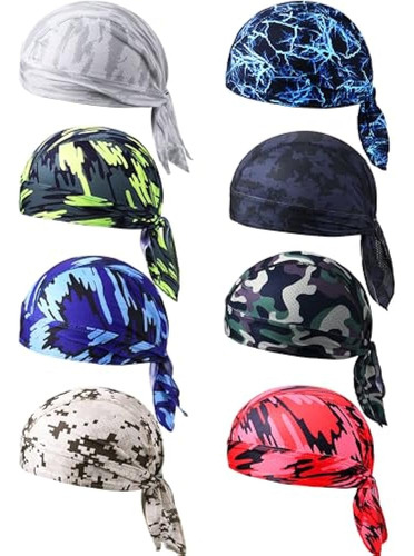 Paquete De 8 Foaincore Do Rag Skull Caps Para Hombres Sweati