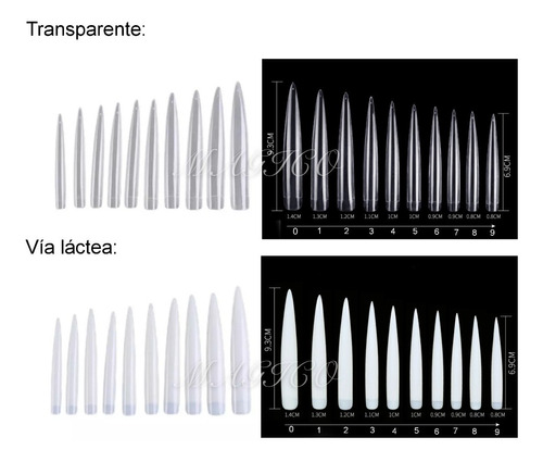 Tips Salon Long X10 Stiletto Nail Art Uñas Esculpidas Premiu