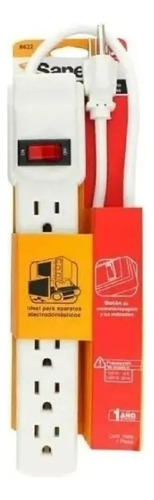 Multicontacto 14 Awg 6 Contactos Luz Indicadora 1308 Sanelec