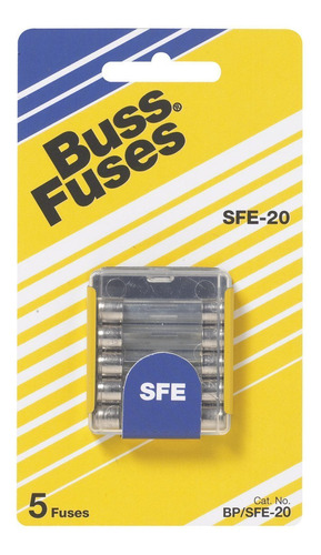 Buss Mann Bp Sfe-20 Sfe Fusibl Tubo Vidrio Accion Rapida 1 X