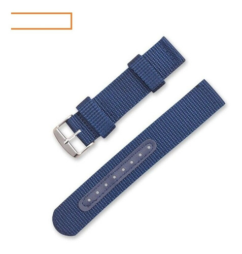 Malla Para Reloj Nylon Cuero Azul 20mm