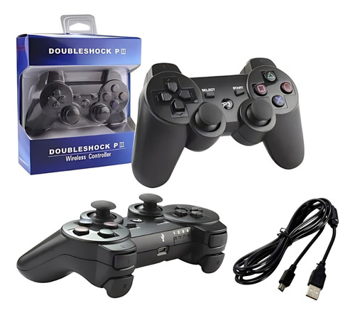 Controle Compatível Para Ps3 Playstation 3 Sem Fio Wireless Preto