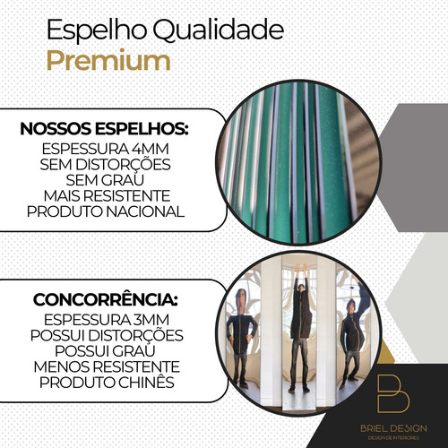 Espelho Oval Corpo Inteiro Com Moldura Em Metal 170x60cm
