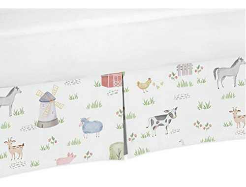 Sweet Jojo Designs Farm Animals Niño O Niña Plisado Baby Nur