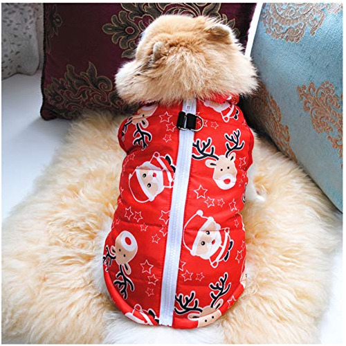2 Piezas De Chaqueta De Algodón Acolchado Perros Navid...