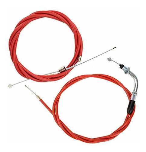 Cable De Embrague Y Acelerador 2t 49cc-80cc Bici Roja