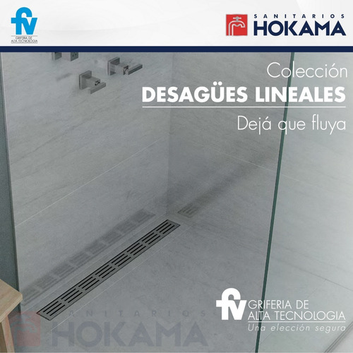 Imagen 8 de 10 de Rejilla Desague Lineal Ducha Fv 80 Cm Ranurada Baño Spa Inox