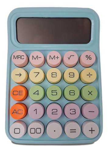 Calculadora Colorida De Mesa Simples 12 Digitos Pequena Cor Azul-claro