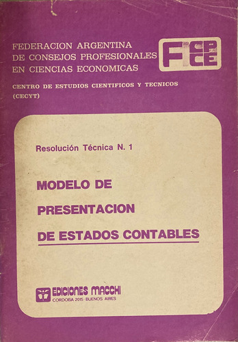 Modelo Presentación Estados Contables - Resoluc.técnica Nº1