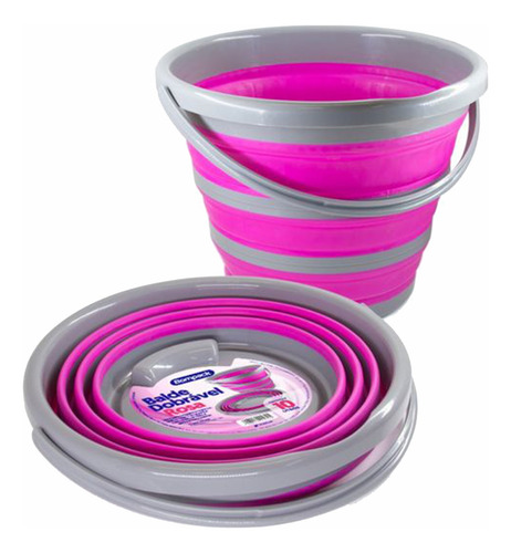 Bompack Balde Dobravel Retratil Flexivel 10l Silicone Limpeza