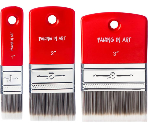 Falling In Art 3pcs Flat Paddle Paint Brush Set, Pincel De E