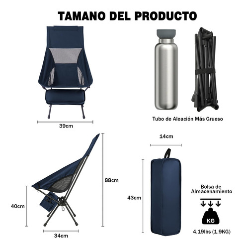 Silla Plegable Camping Silla Plegable Portátil Silla Camping