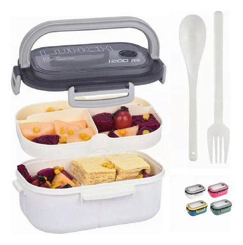 Wf Fiambrera De Doble Capa Con Compartimentos Lonchera Bento
