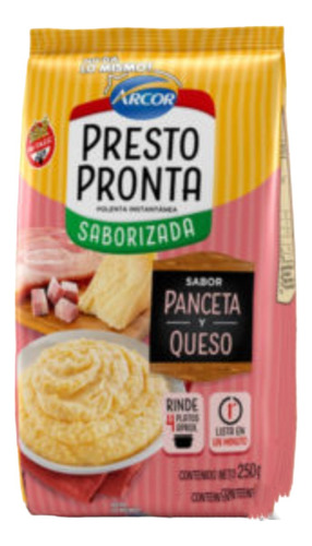 Polenta Presto Pronta Panceta Y Queso De 250g, Pack 10u