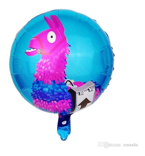 10 Globos Fortnite Llama 45 X 45 Cm Incluye Varillas