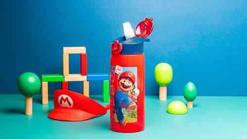 Zak Designs Botella Diseño De Minecraft, Plástico 16 Y 25 Oz Los Super Mario Bros. 25 Oz