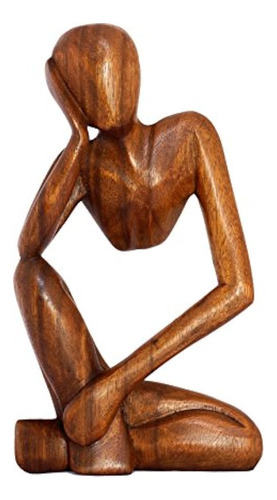 Estatua De Escultura Abstracta De Madera Hecha A Mano De 11.