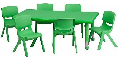 Muebles Flash 24''w X 48''l Rectangular De Plástico Verde 
