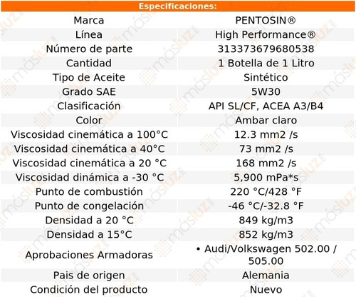 1 Lt Aceite De Motor 5w30 Montego V6 3.0l 05/07