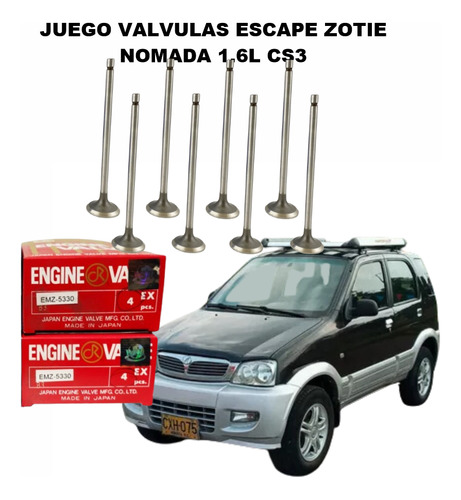 Juego Valvulas Escape Zotie Nomada 1.6l Cs3