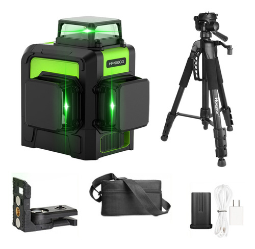 Nível A Laser 12 Linhas Verde Huepar  C/ Tripé Suporte Bolsa