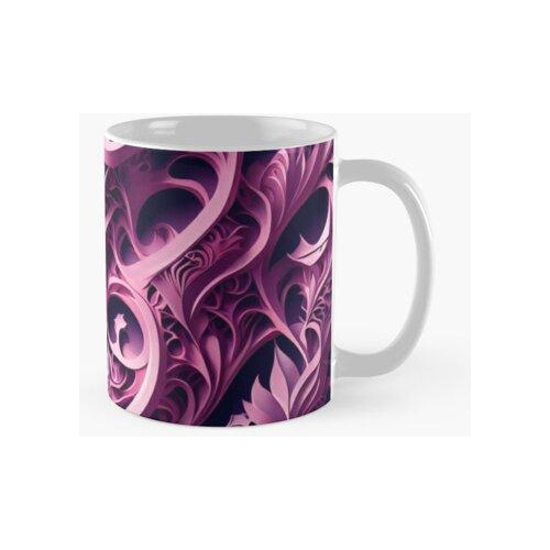 Taza Pink Rosa - Diseño Floral 3d Elaborado Calidad Premium