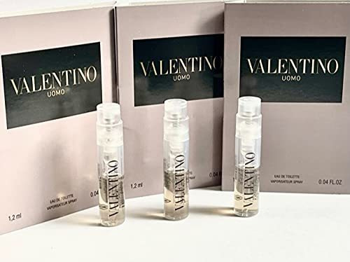 3 Valentino Uomo Edt Spray Vial Travel Sample Cologne .05oz/