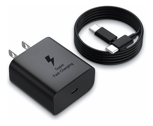 Cargador 45w Tipo C Carga Súper Rápida Compatible Con Cable Negro