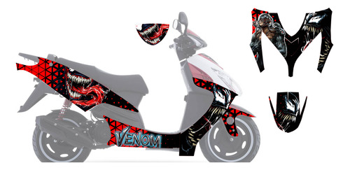 Italika Ds150 & X150g Venom Red Calca Grafico Vinil Laminado