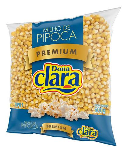 Kit 12 Pacotes Milho Para Pipoca Dona Clara - Premium 500g