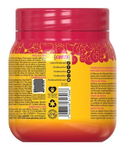Máscara Matizadora Cor Vermelho To De Cacho Salon Line 300g