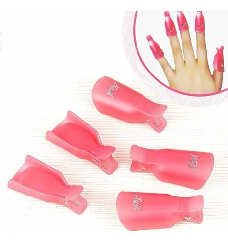 Pack 10 Pinzas Para Quita Esmalte Permanente O Uñas Gel