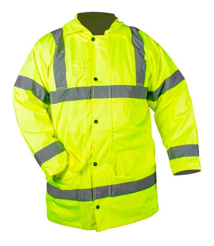 Campera Parka Trabajo Impermeable Amarillo Flúo